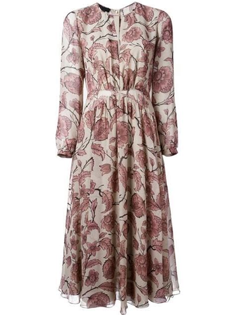 Burberry Prorsum Pink Victorian Print Washed Georgette Dress